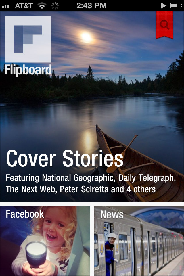 Flipboard front page on iPhone. Source: Flipboard.com Flipboard front page on iPhone. Source: Flipboard.com
